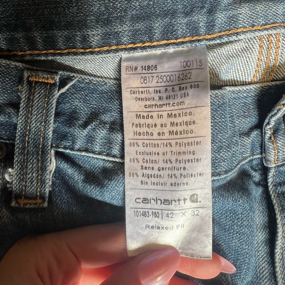 Carhartt Relaxed Fit 42 x 32 Men’s Jeans - Picture 3 of 8